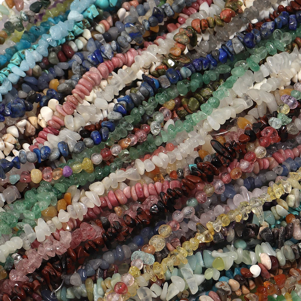 300 Stück unregelmäßige natürliche Steinperlen, Achat, Kristall, Tigerauge, Jade, Kies, lose Abstandsperlen für die Schmuckherstellung, DIY-Zubehör – Detail 3