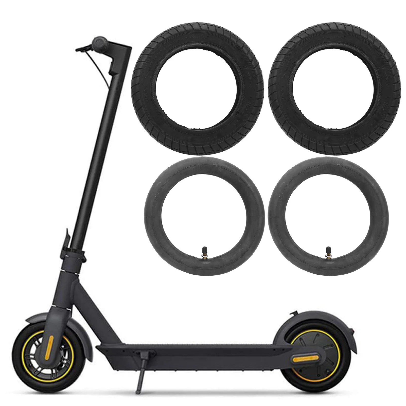 

10IN Cover Tyre Inner Tube Heighten Set Spare Tyre Replacement Shock Absorption and Non‑slip Accessories for XIAOMI M365 Scooter