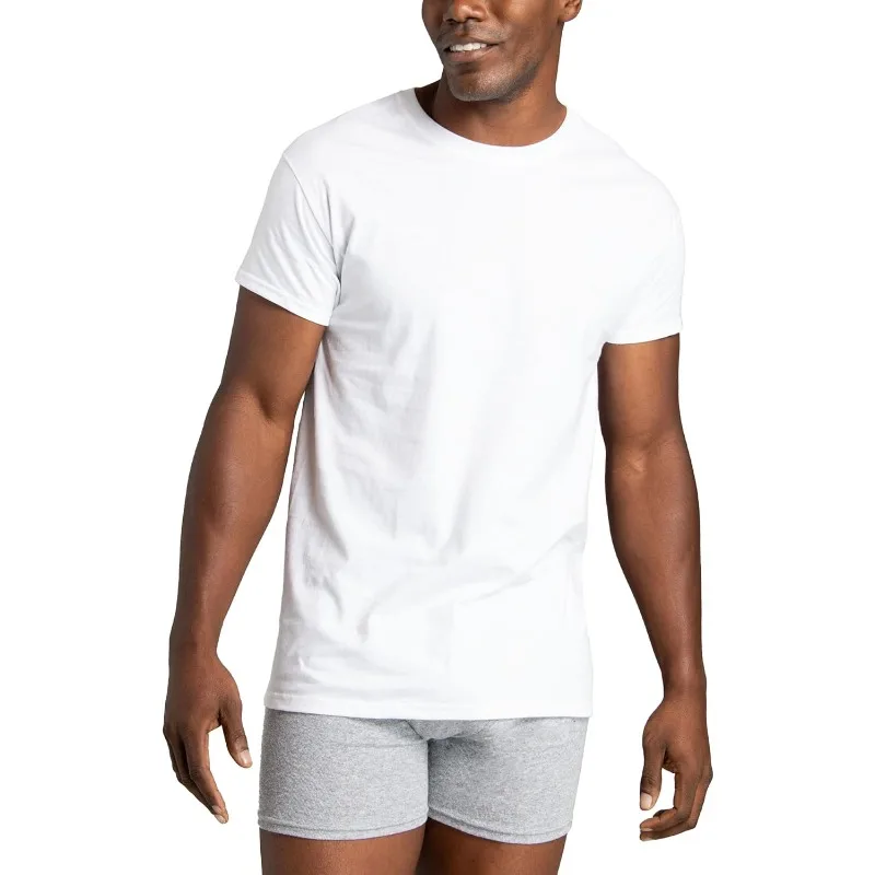 Men's Undershirts, Moisture Wicking & Tag Free, Short Sleeve Crew T-Shirts
