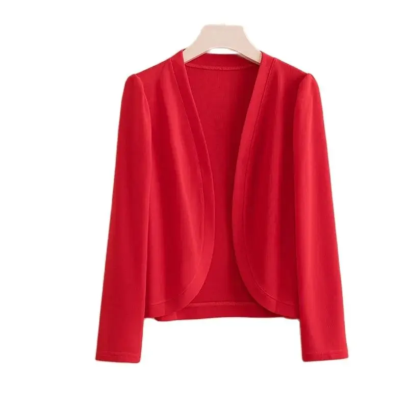 

New 2024 Women's Knitted Coat Top Cardigan Short Slim Fashion Shawl Outerwear Spring Autumn Thin Style Sweater Jacket Full Match