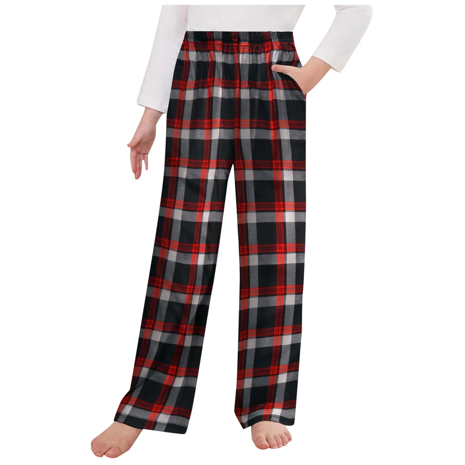 Kids Pajamas Pants Toddler Pajama Pants For Girls Long Sleep Plaid Pants Soft Bottoms With Pockets Short Pants For Teen Girls