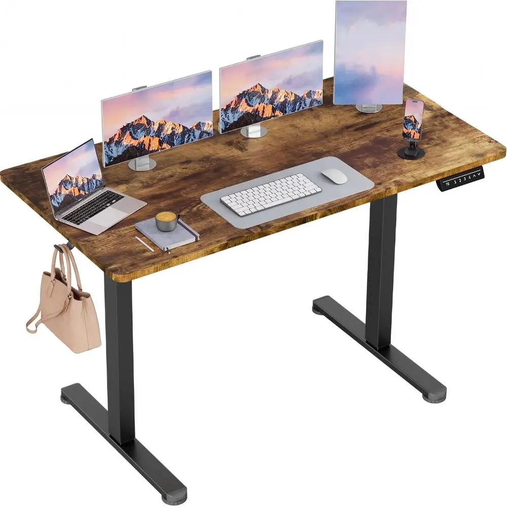 Electric Standing Desk, 45 x 24 Inches Sit Stand up Desk, Sit Stand Height Adjustable Home Oice Desk with 4 Height Position Memo