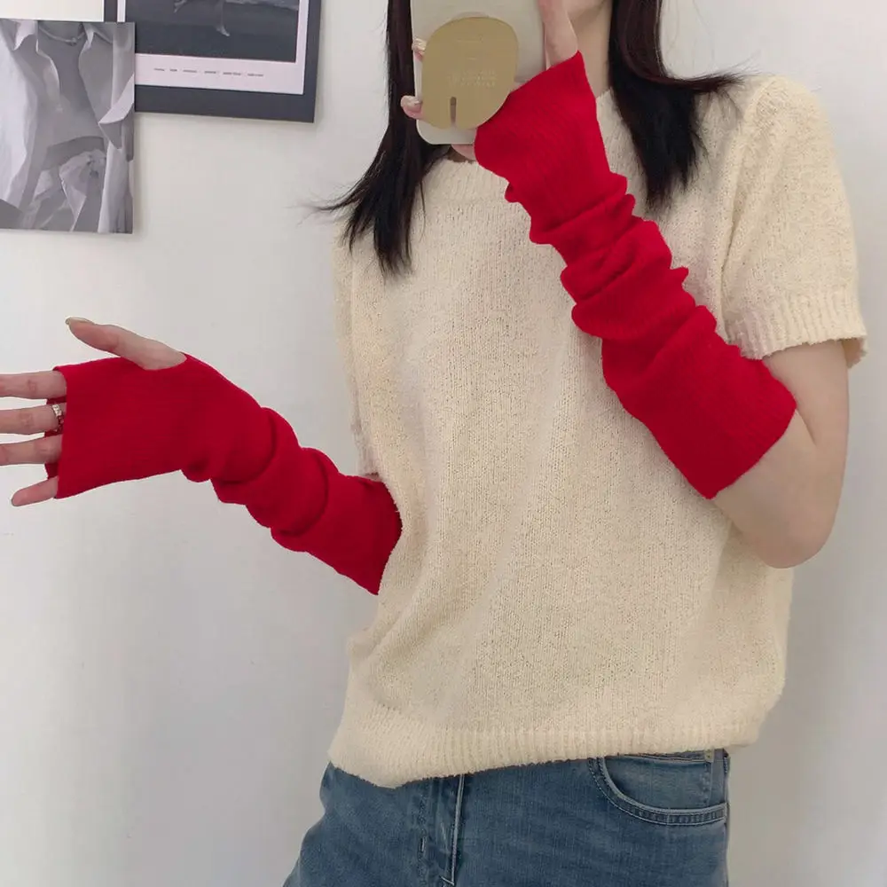 for-for-daifei-レディース-冬用-保温性-指なし手袋-ニット素材-柔らかいコットン素材-ハーフフィンガーミトン-伸縮性のあるアームスリーブ-おしゃれなアクセサリー