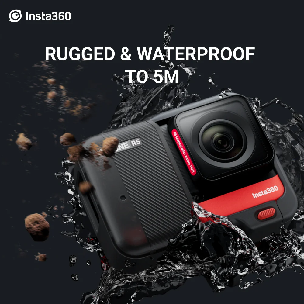 Insta360 ONE RS – Waterproof 4K 60fps Action Camera & 5.7K 360 Camera with Interchangeable Lenses, Twin/ 1-Inch/ 4K Edition