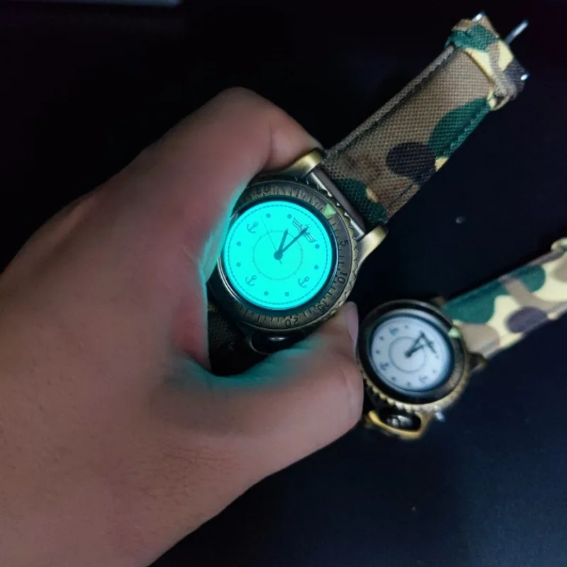 เป็นเครื่องบรรณาการให้กับนาฬิกาเรือสไตล์ทหารนาฬิกาวินเทจแบบเรืองแสงนาฬิกาควอทซ์ของผู้ชาย