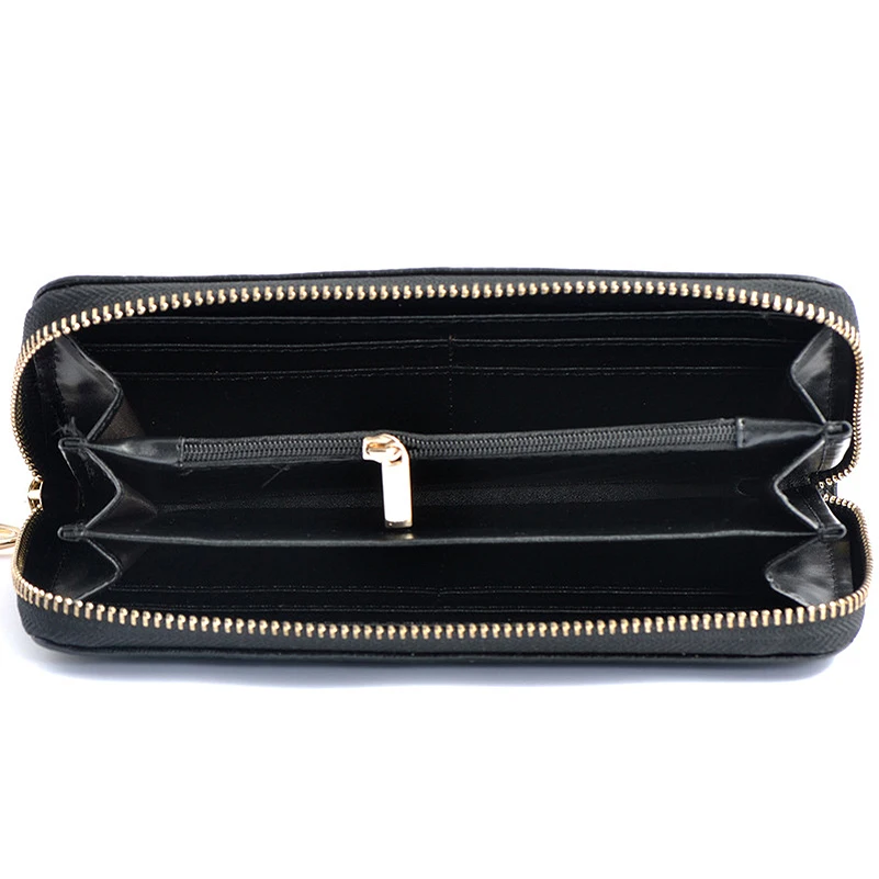 Western Flower Embossed Leather Women Wallet Fashion Large Capacity Card Slot Purse for Ladies