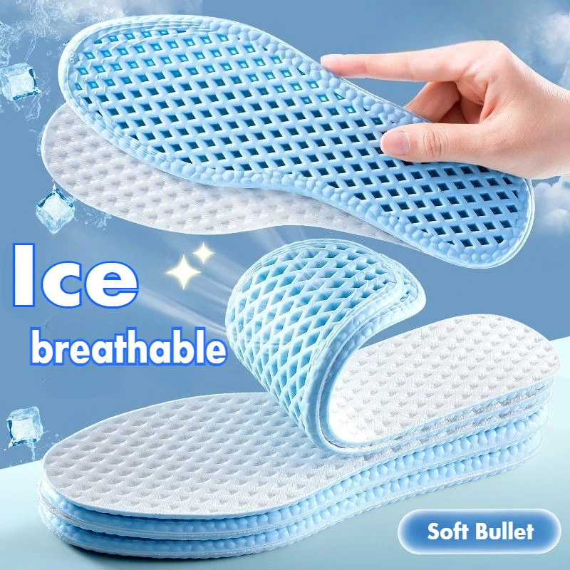 

Mesh Breathable Insoles for Shoes Men Summer Cool Insole Feet Running Sports Shock Absorption Shoe Sole Memory Foam Shoes Pads