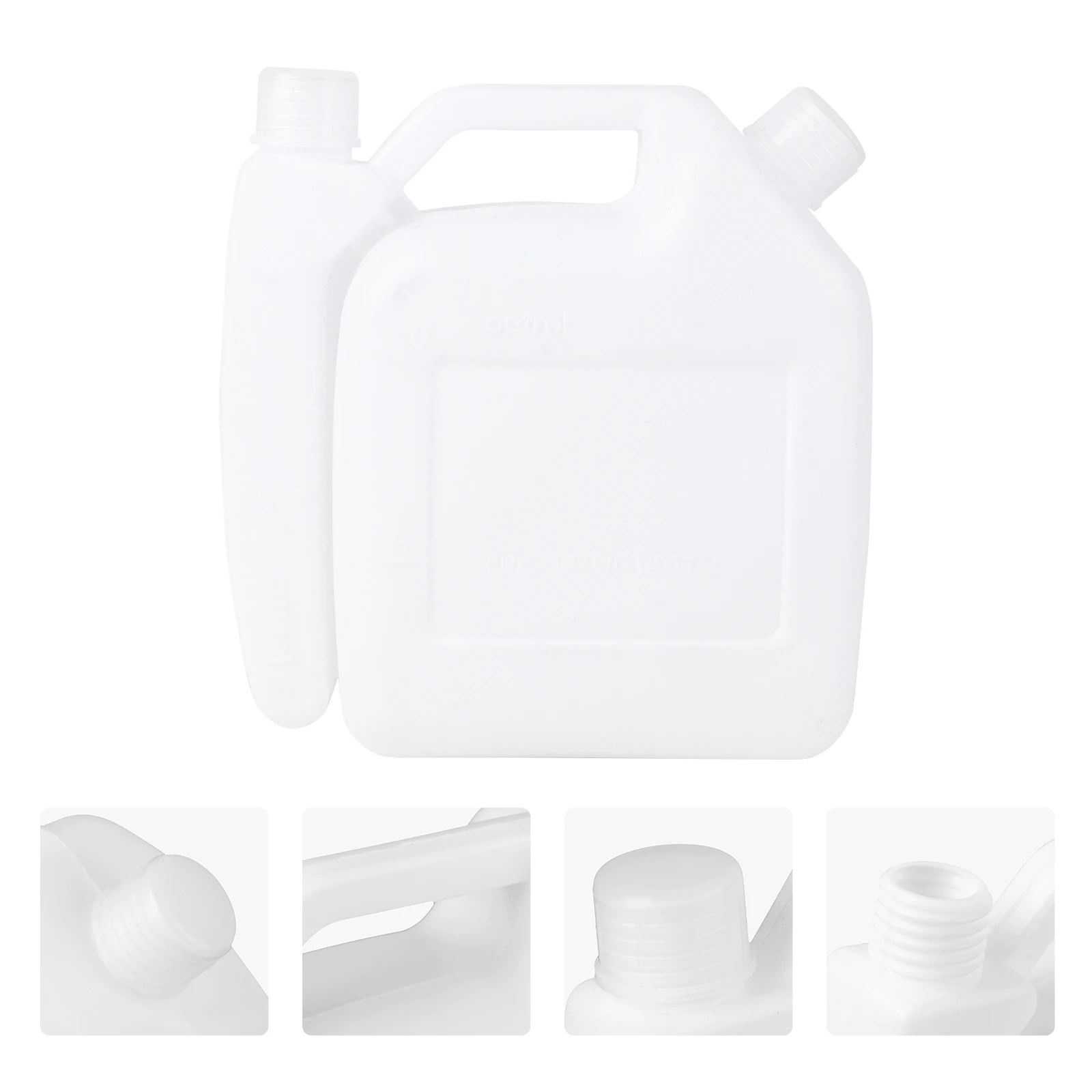 16x7.5x16cm Heavy Duty Oil Bottle with Graduation Marks for 2 Stroke Engine Tools Chainsaw Lawn Mower Strimmer Polyethylene