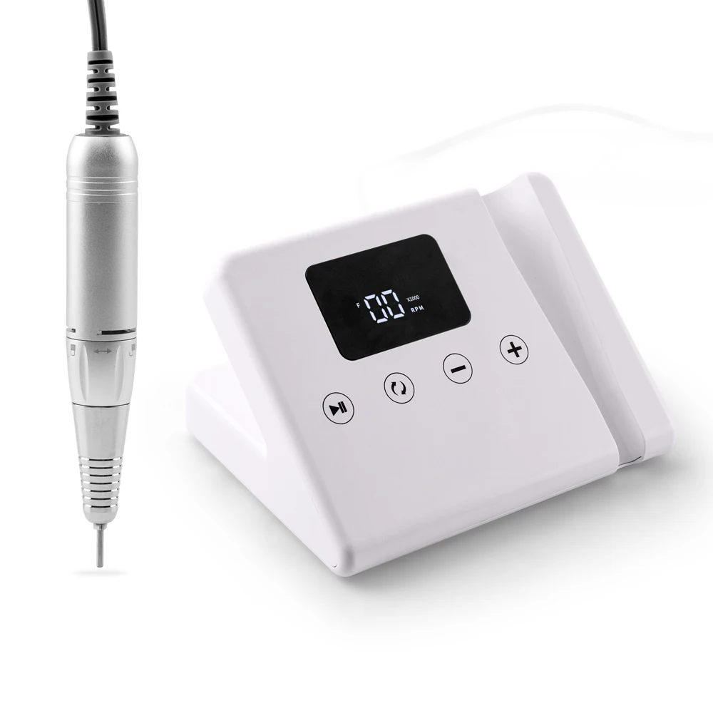 Perceuse à ongles électrique de bureau 35000 tr/min, ensemble de forets, manucure et pédicure, polisseuse, support de fichiers, conception de bureau, brosse en carbone 45w