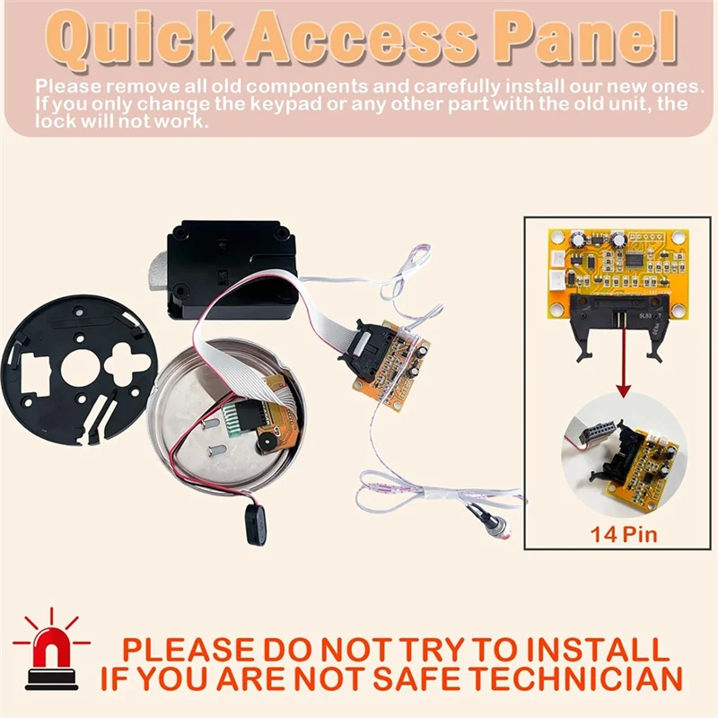 ABSQ-Stackable Safelock Replacement With Swing Bolt, Fire Resistantchrome Number Keypad Electronicsafe Lock Forsafes
