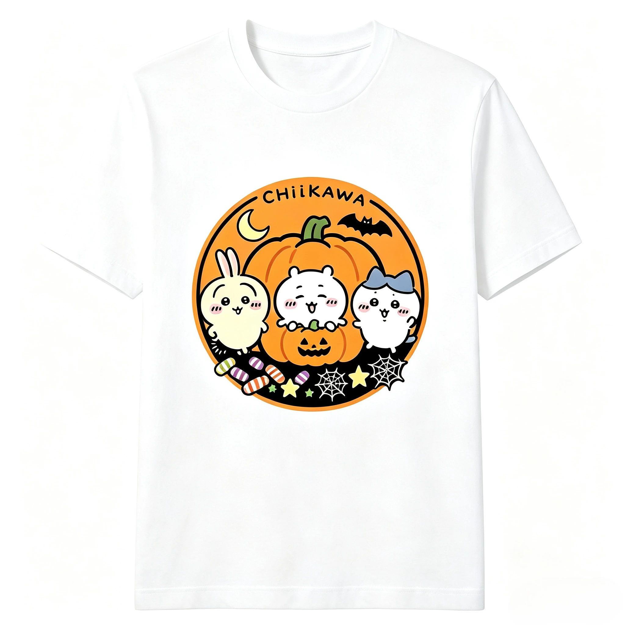 Chiikawa Halloween Kürbis-Hexe Grafik T-Shirt Kurzarm Freizeit-Oberteil für die gruselige Jahreszeit Anime-Fan Feiertagsparty Alltagskleidung – Detail 6
