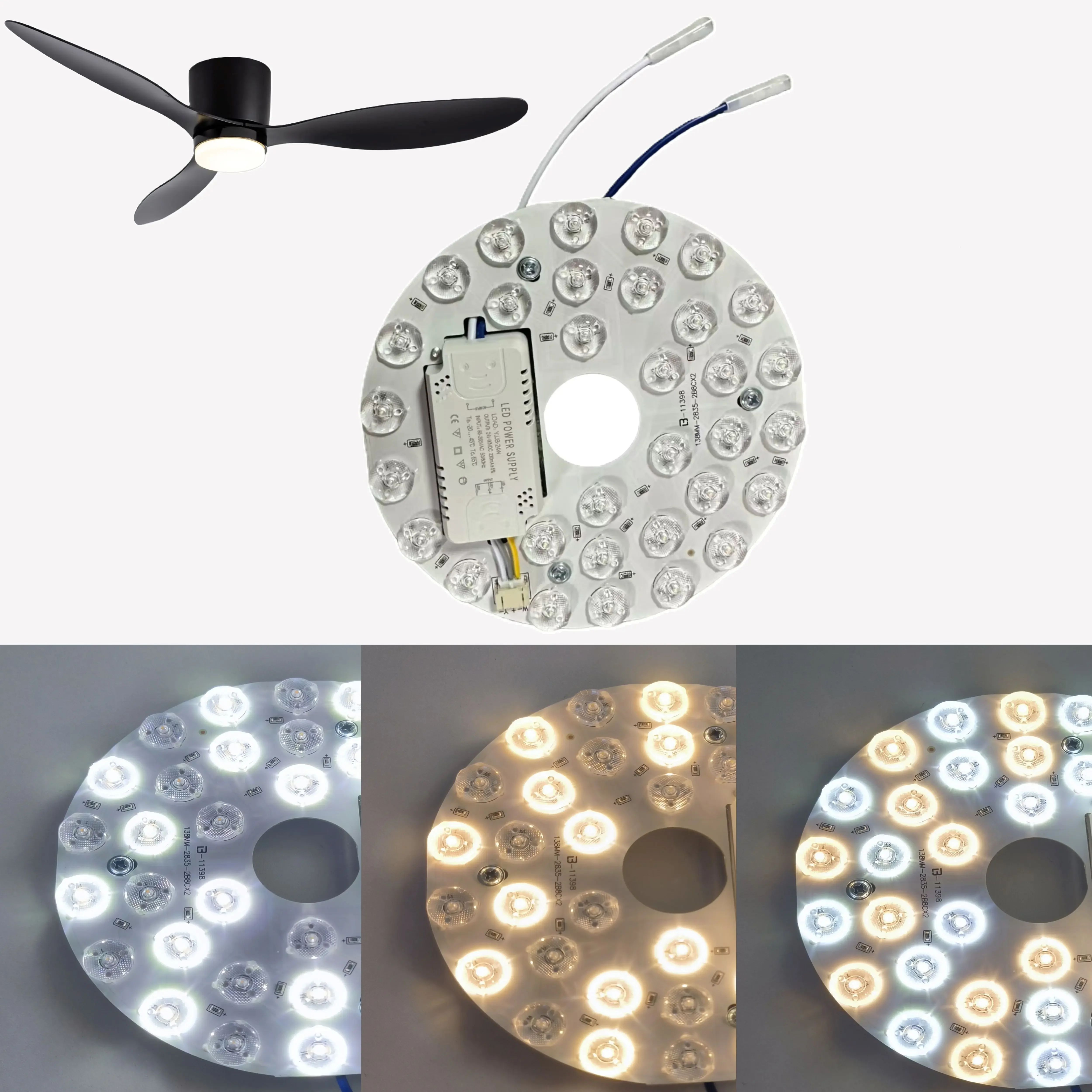 Picture 4: LED Bulb Panel Suitable for Led Ceiling Lamp and Fan Light with Magnetic Installation Simple Three-color Light Smart Panel Light