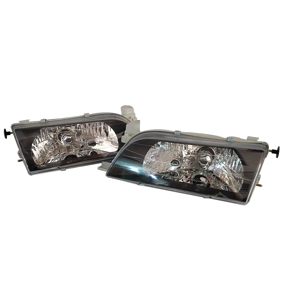 2Pcs Car Headlight Crystal For Toyota Corolla AE100 AE104 19921993 1994 1995 1996 1997 Black