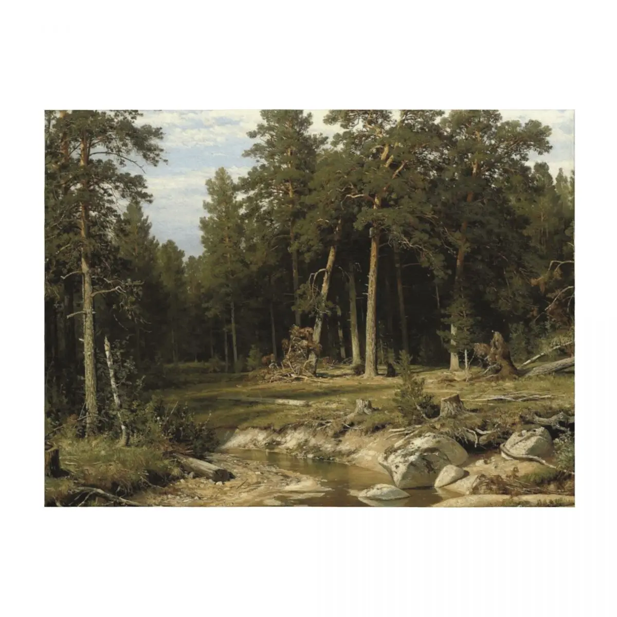 

Mast Pine Forest in Viatka Province by Ivan Shishkin Throw Blanket Single Decoratives Luxury Brand Soft Beds Blankets