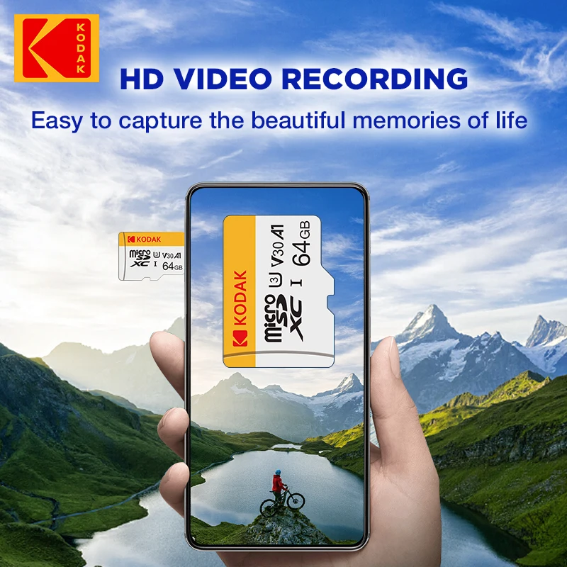 KODAK carte Micro SD carte mémoire classe 10 128GB 4K haute vitesse Cartao De mémoire mémoire Flash TF Mecard C10