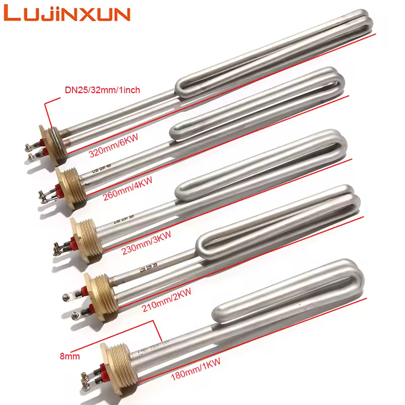 Tubo booster per elemento riscaldante elettrico in acciaio inossidabile Lujinxun per caldaia ad acqua, 1"/DN25/32mm, AC110V/220V/380V,1/2/3/4/6KW