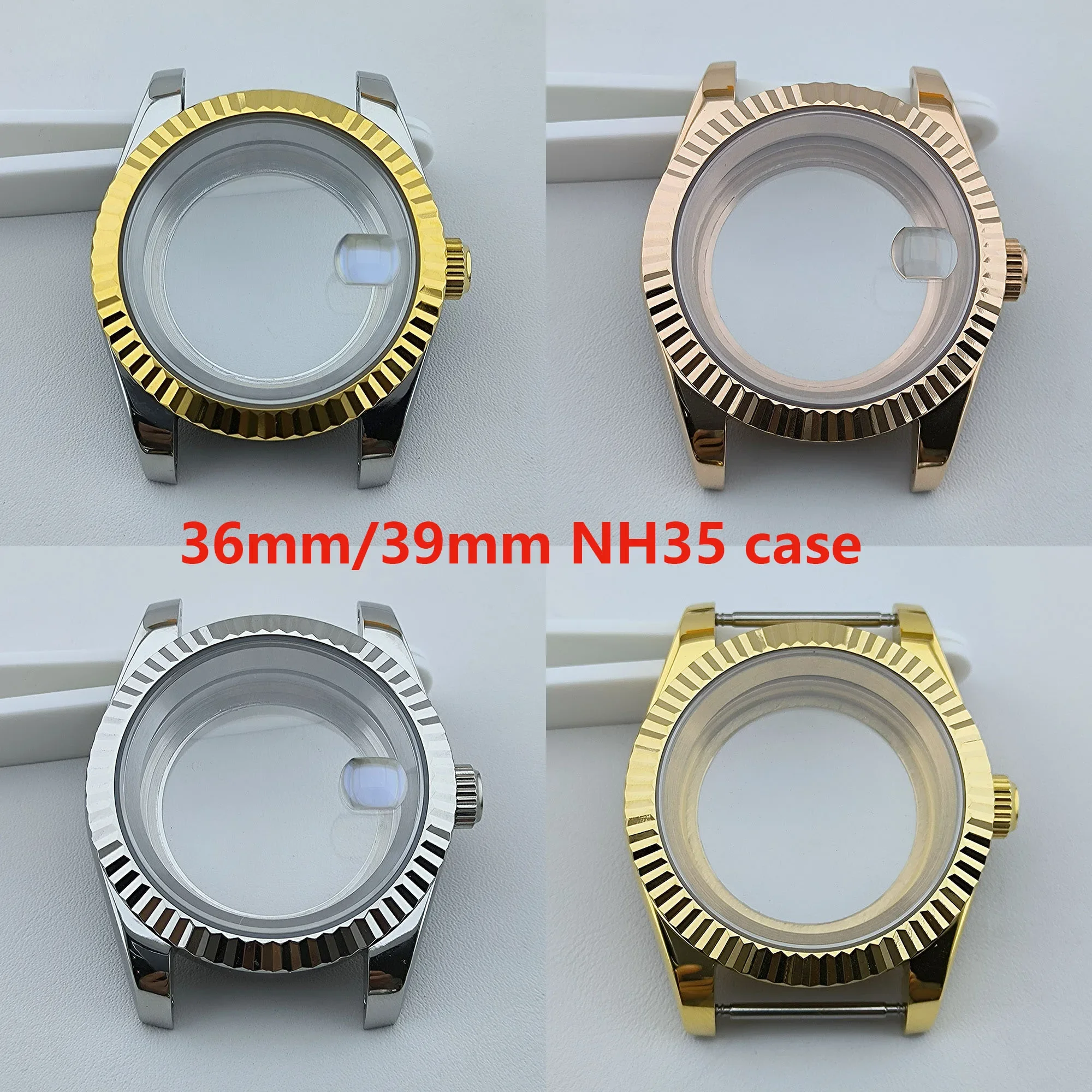 36mm/39mm NH35 Case Roma Dial Hands Stainless Steel Sapphire Glass for Datejust NH35/NH36 Automatic Movement Watch Accessories