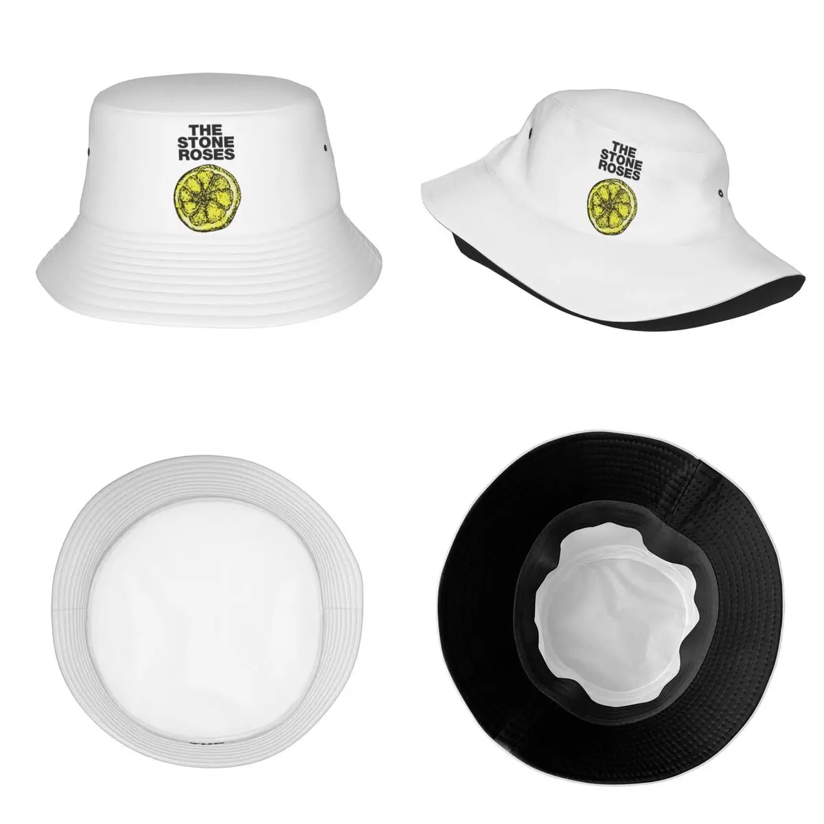 Unisex Bucket Hats Stone Roses Merch The Stone Roses Lemon Vocation Getaway Headwear UV Protection Outdoor Fishing Caps Panamka