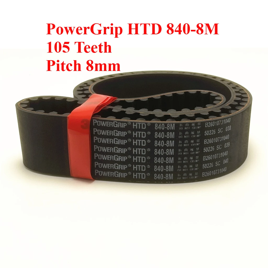 PowerGrip HTD 840-8M 105 Teeth Pitch 8mm Neoprene Timing Belts 3D Printer Lathe Milling Machine Sander Centrifuge Drive Belt