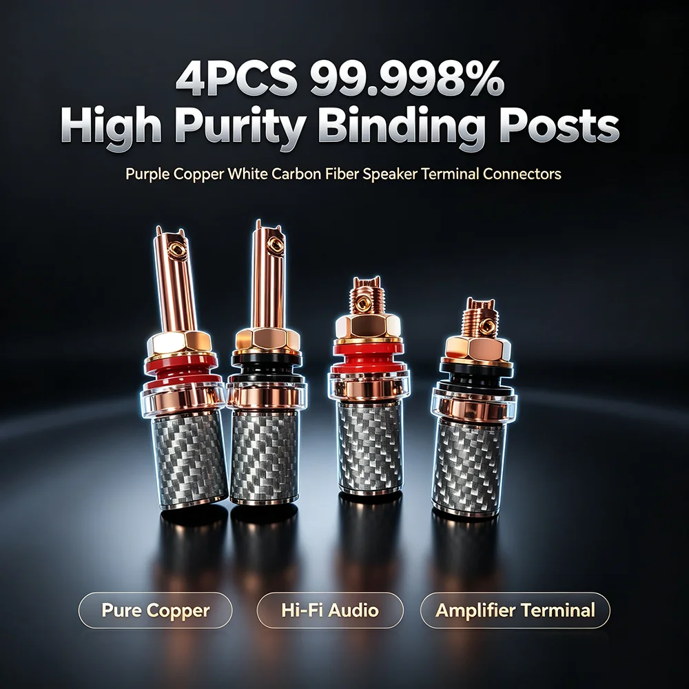 4 Pcs Purple Copper Binding Posts