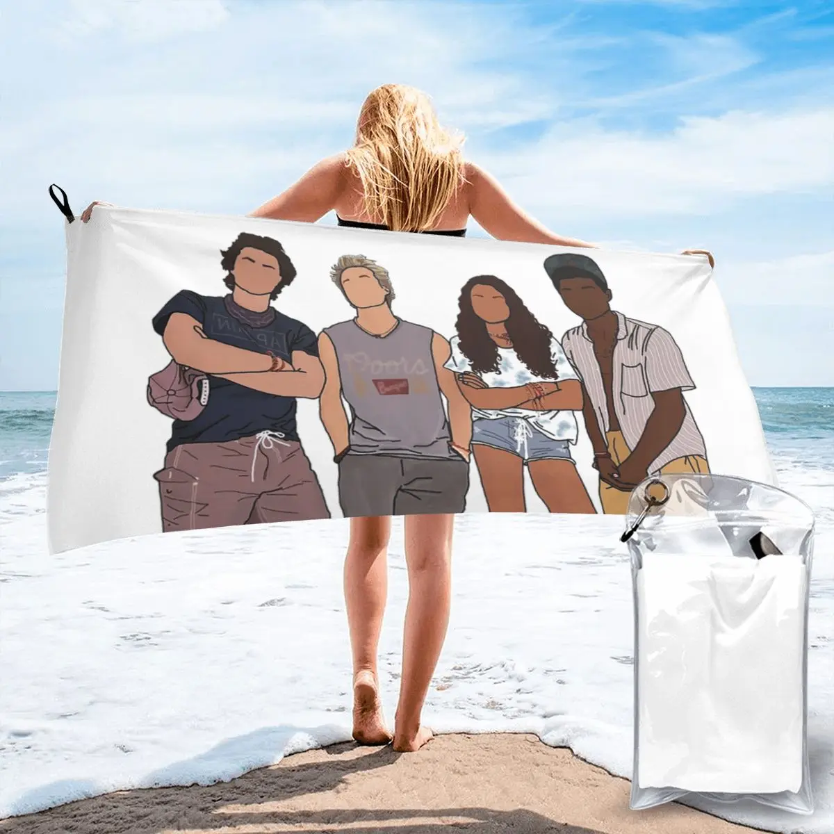 

OBX The Pogues Пляжное полотенце Мягкие быстросохнущие впитывающие полотенца из микрофибры для плавания