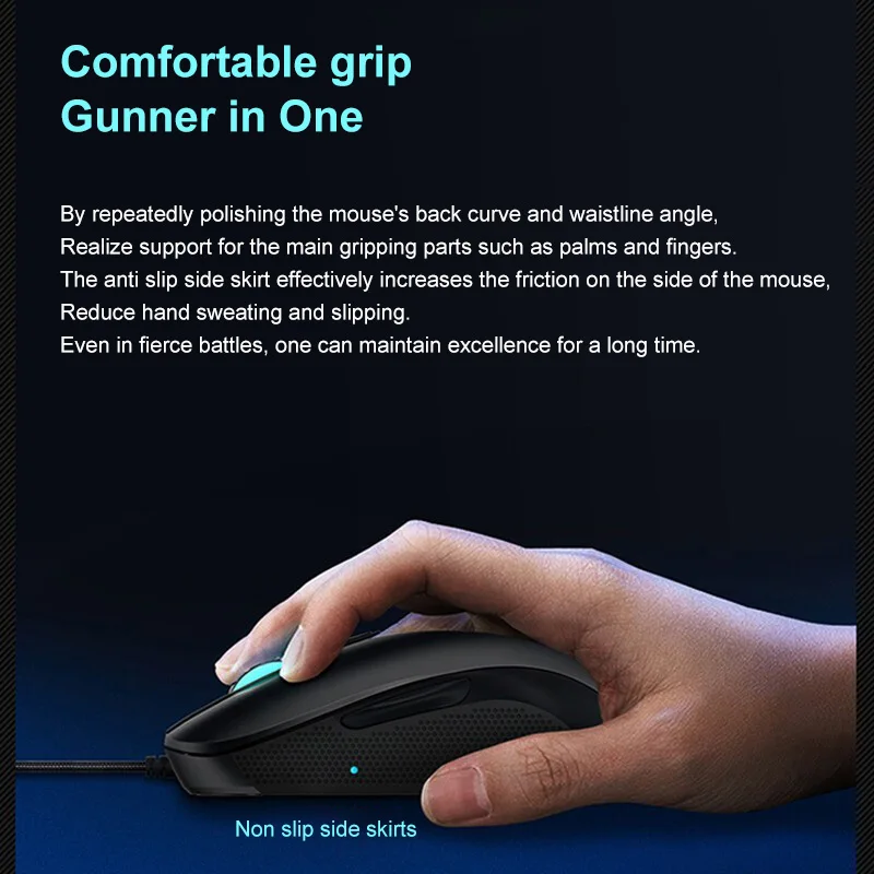 ماوس الألعاب السلكي Erazer G300 بتصميم متماثل لكل من اليد اليسرى واليمنى. تأثيرات إضاءة متعددة وضبط المستويات الأربعة #3