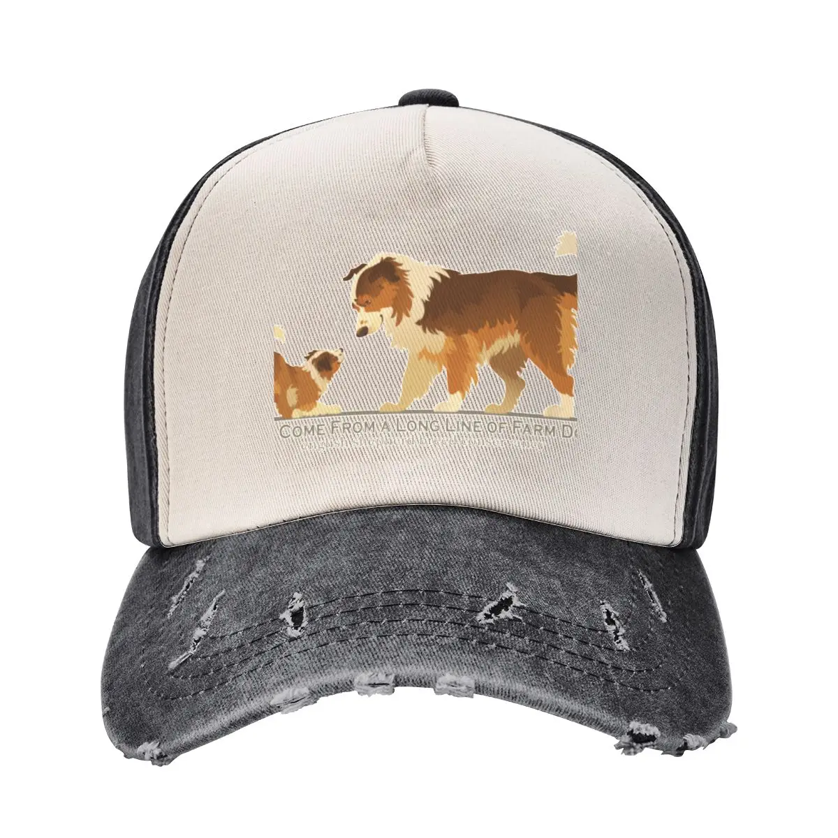 English Shepherd- Dam and Puppy- Shaded Sable Baseball Cap Beach Mountaineering Christmas Hat For Men Women's