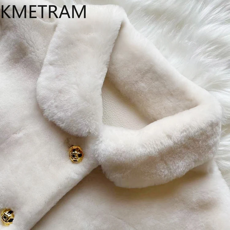 100% Natural Merino Wool Sheepskin Double Faced Fur Jacket Woman Luxury Short Real Fur Coat Women Winter Clothes 2025 Fourrure