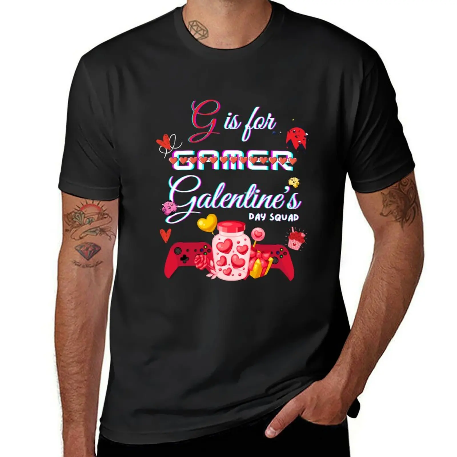 G IS FOR GALENTINE Funny Valentines Day Gamer T-shirt new edition kawaii clothes t shirt men