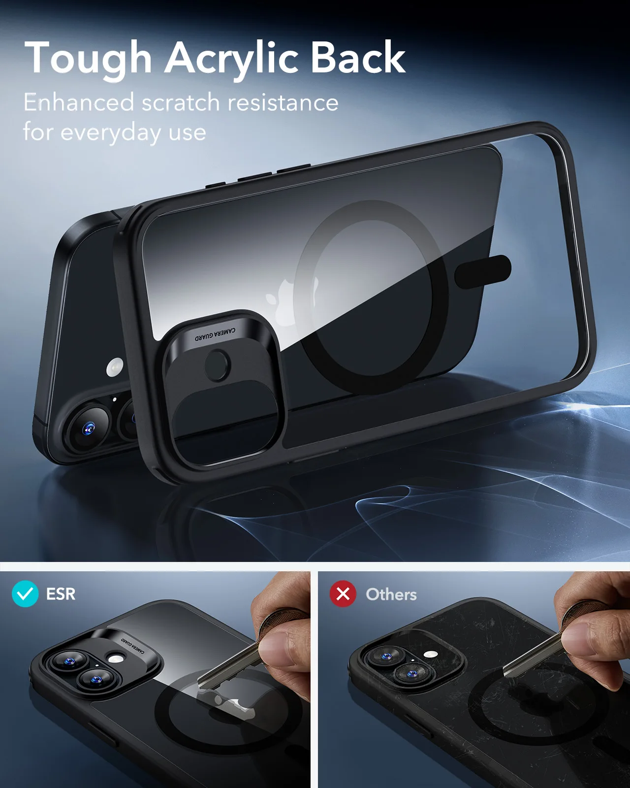 ESR – magnetyczne etui na telefon do iPhone 18 Pro Max/18 Pro (2026), zapewniające ochronę na poziomie wojskowym, oraz tylna obudowa do iPhone 17/16/serii Air. — zdjęcie produktu 6