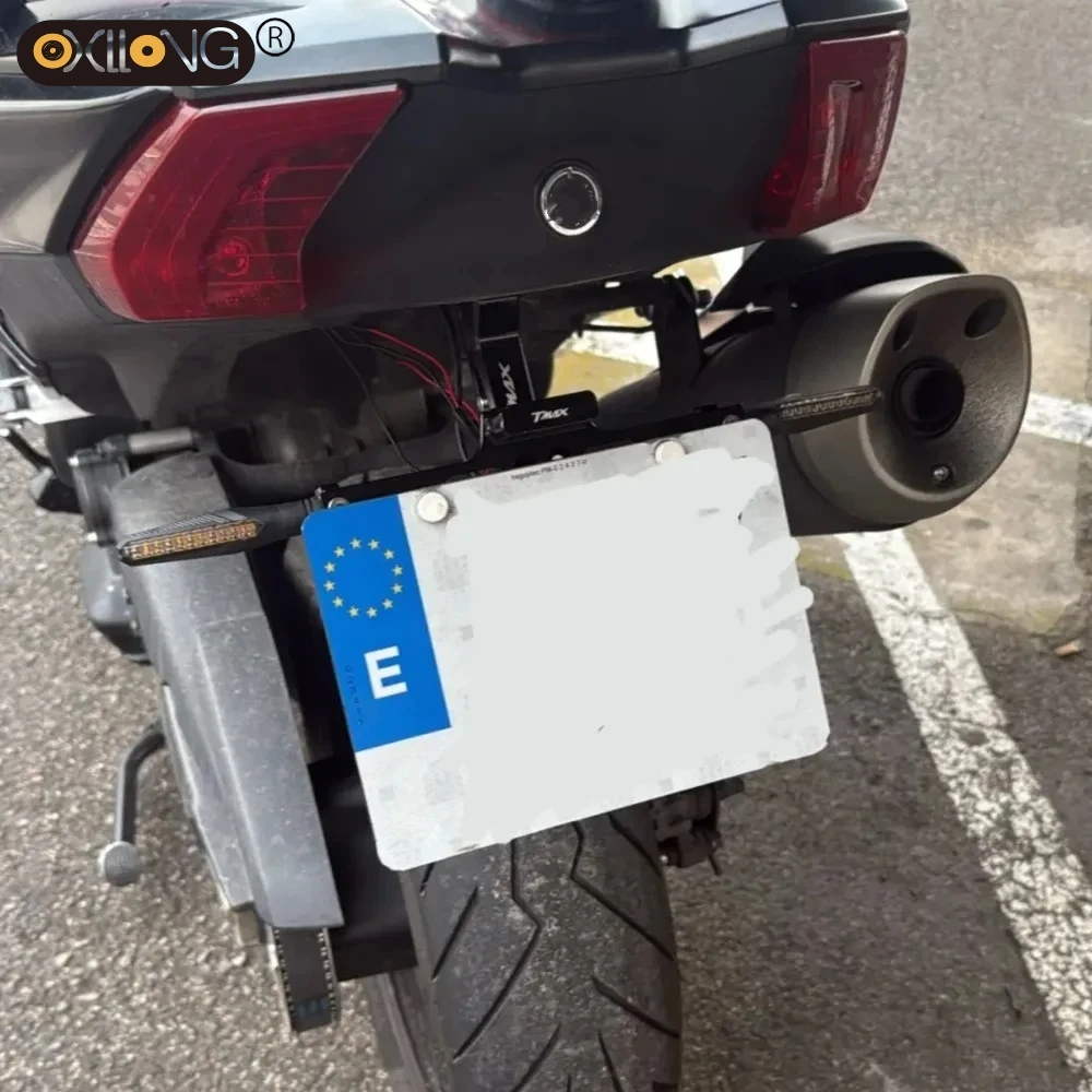 

For YAMAHA TMAX 530/500/560 TMax530 SX DX TECH MAX T-MAX 560 Moto Fender Eliminator Adjustable License Plate Holder Bracket LED