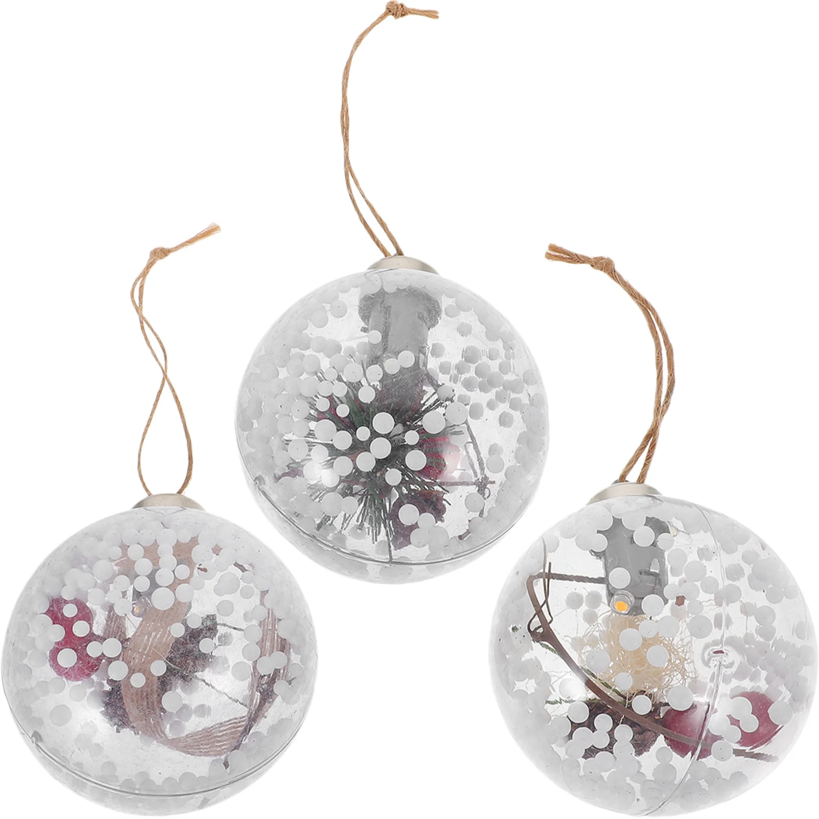 3Pcs Decorative LED Glass Bulbs with Inner Copper String Lights Soft Illumination for Courtyard Porch Ceiling Festive Atmosphere