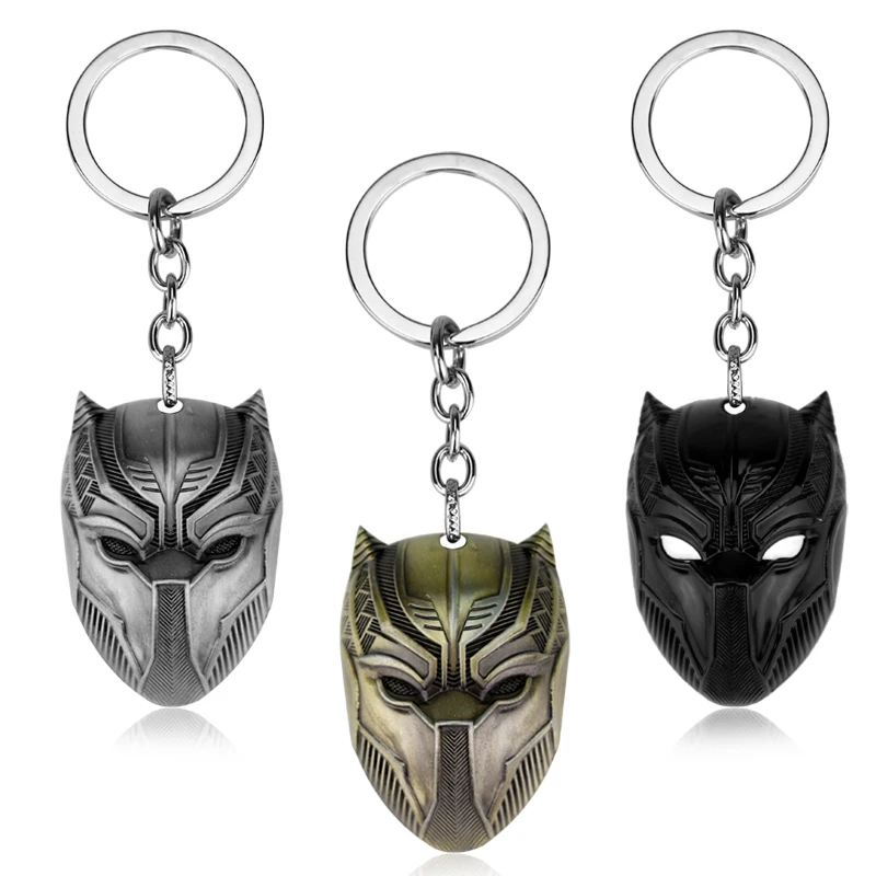 Rächer Superheld Schlüssel bund schwarz Panther Maske Schlüssel ring Mode Schlüssel halter Geschenke