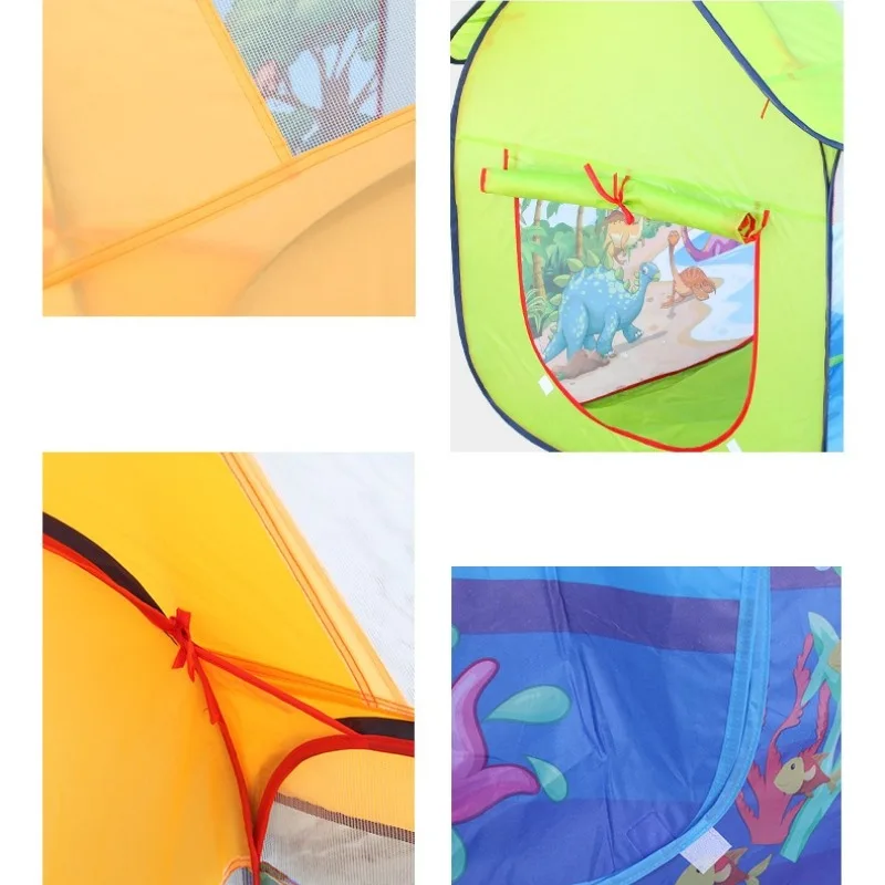 Tenda de brinquedo dobrável com animais para crianças, teatro portátil, teatro fingir, interior e exterior, presentes de aniversário para crianças, criança, desenhos animados