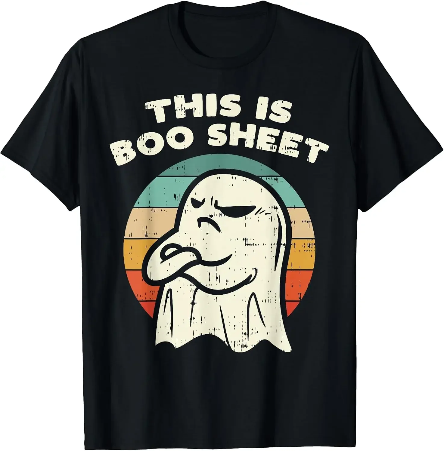 This Is Boo Sheet Ghost Retro Costume Women T-Shirt Stylish, BreathableShort-Sleeve Tee With Fun, Humorous