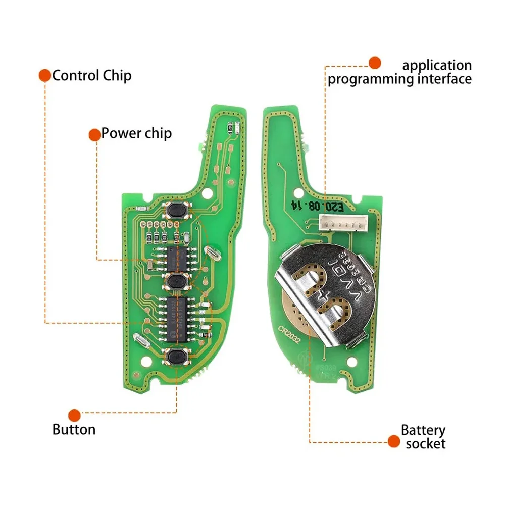 5pcs/lot Xhorse VVDI2 XKKF21EN Wire Remotes key VVDI KNIFE 2 Style (Flip-3BTN) for VVDI Key Tool