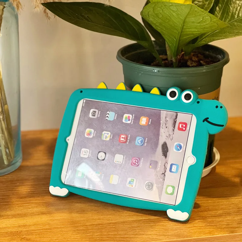 Dinosaurs Case for Pro11inch 18/20/21 Cartoon Silicone Case for 10th Generation 10.9inch Mini4/5 Air3 10.5inch Tablet Stand Case