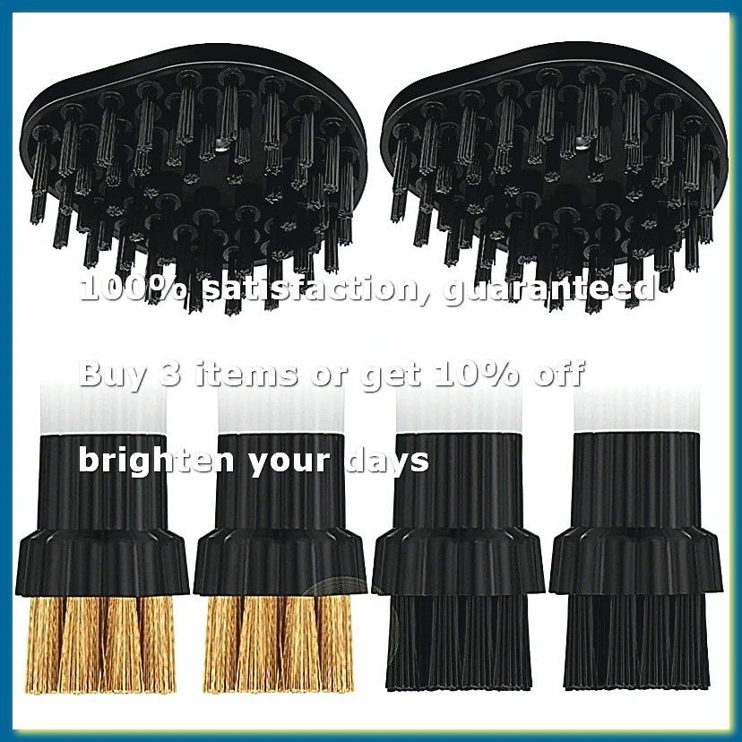 6 Pack Steam Cleaner Brush Heads M8 Steam Cleaner Attachments Brass Brush Heads Nylon Mop Replacement Accessories Set