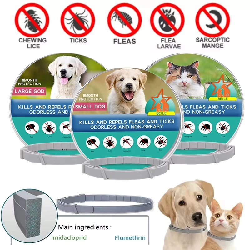 38/70CM animaux de compagnie Anti-puces ticks antiparasitaire chats collier chien Protection colliers rétractables chiot chat grands chiens accessoire cravate