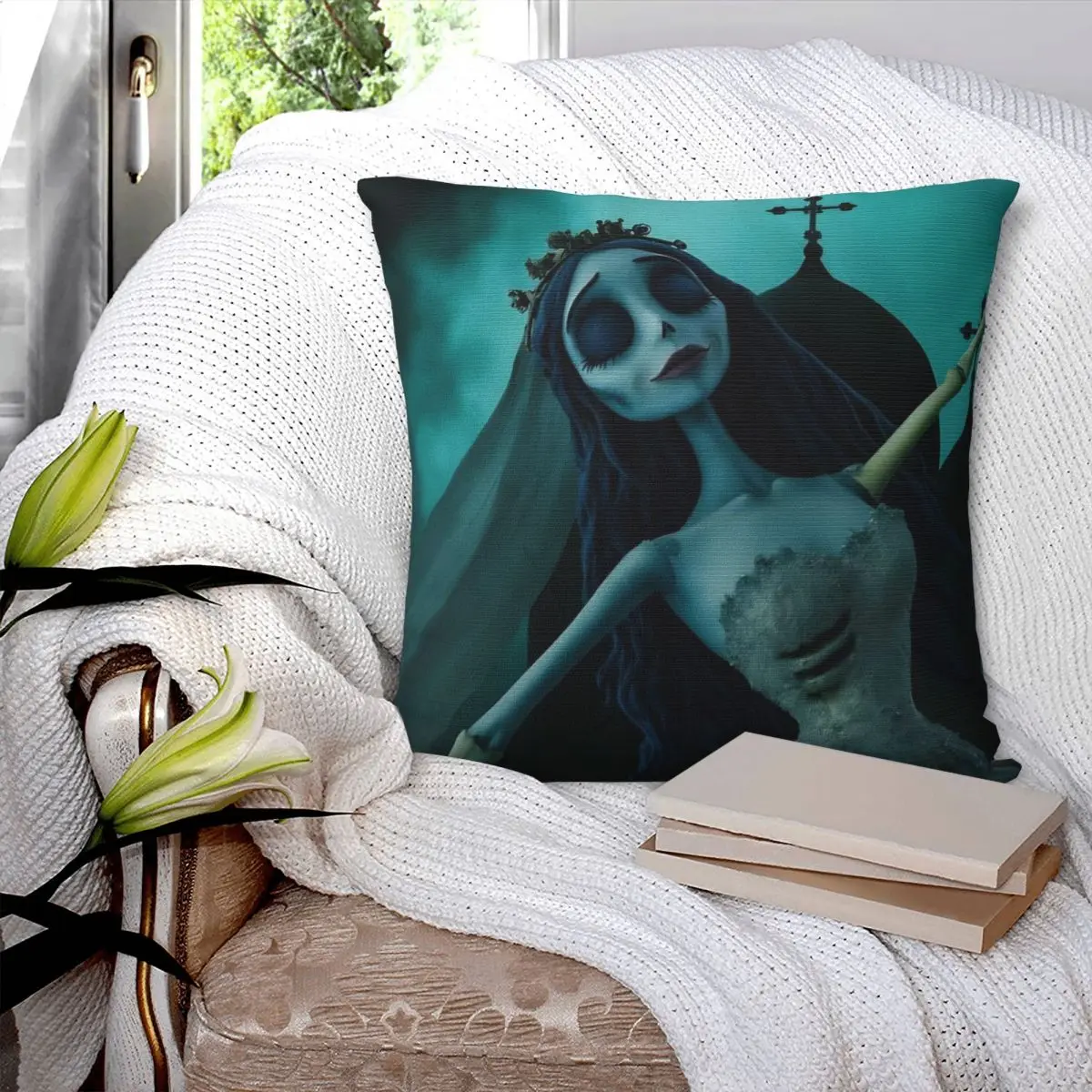 Corpse Bride Emily Pillowcase Soft Polyester Cushion Cover Decorations Pillow Case Cover Sofa Zipper 45X45cm