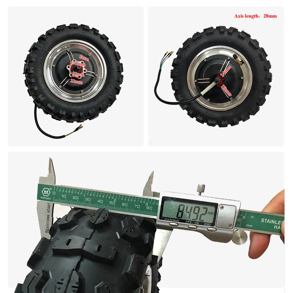 11 inch Electric Scooter Hub Motor 48V 1000W 1500W Motorcycle Engine 60KM/H Off Road Tyre Wheel Double Shaft High Speed