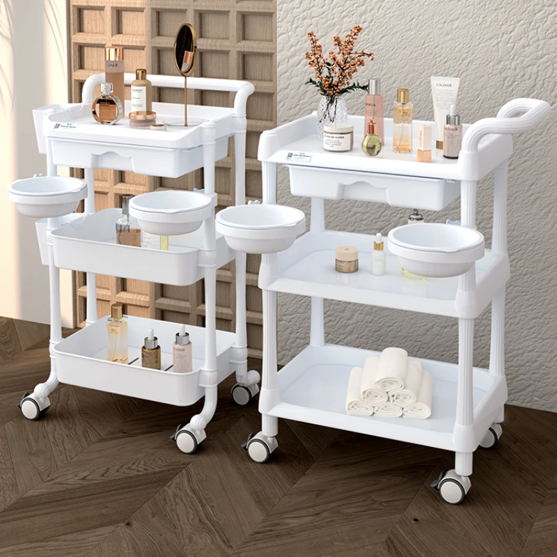 

Tea Nail Medical Salon Trolley Beauty Hairdresser Salon Trolley Cosmetic Rolling Carrello Portaoggetti Salon Furniture RR50ST