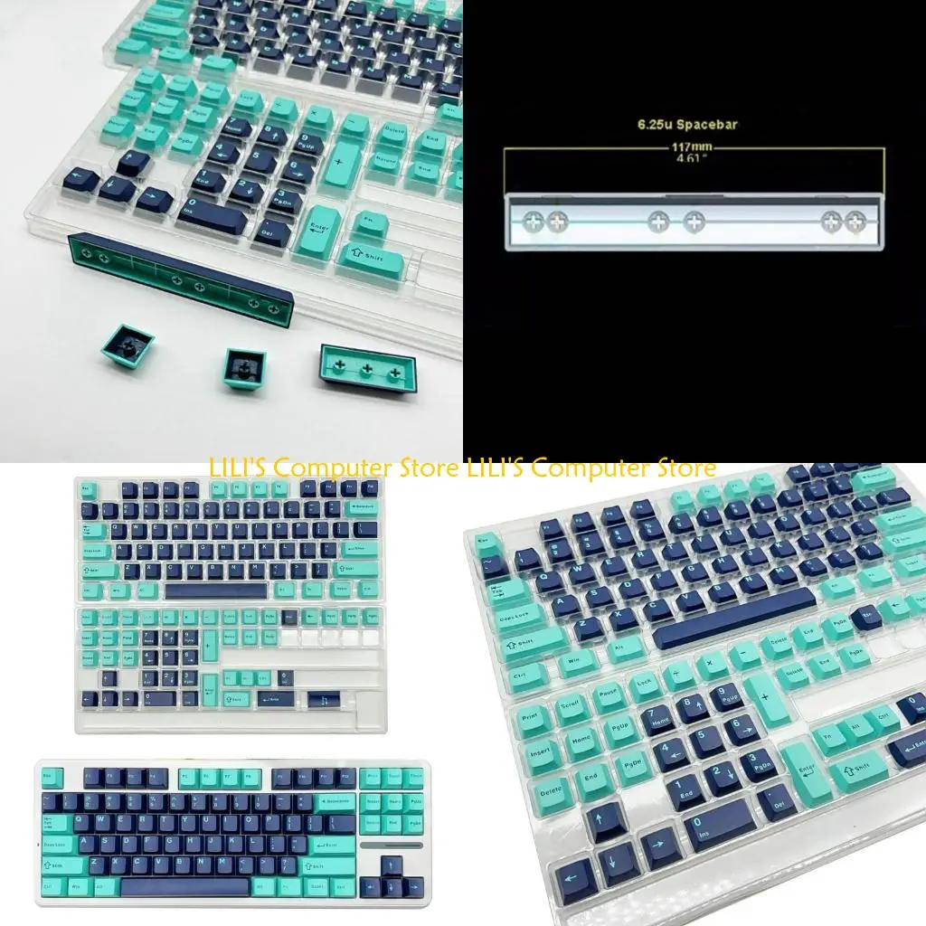 

A52B 121PCS Keycaps Two-color Injection Double Shot Keyboard Keycap Thick PBT CherryProfile Game Keypad Keycaps Set