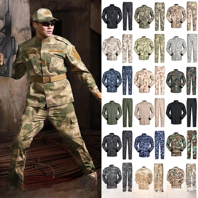 

Tactical ACU Camouflage Outdoor Training Shirts+Pants Suit Complete Set Equipment Expansion Training Field Set