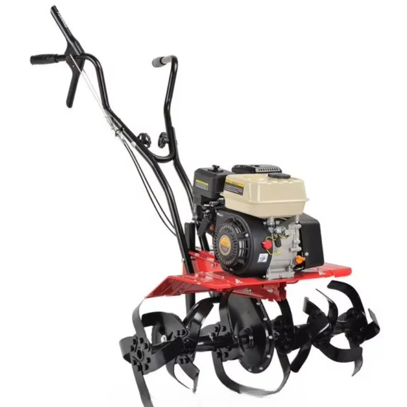 6.5HP Gasoline Power Mini Land Tiller Cultivator with Bearing Drive Hand Garden Rotary Cultivator