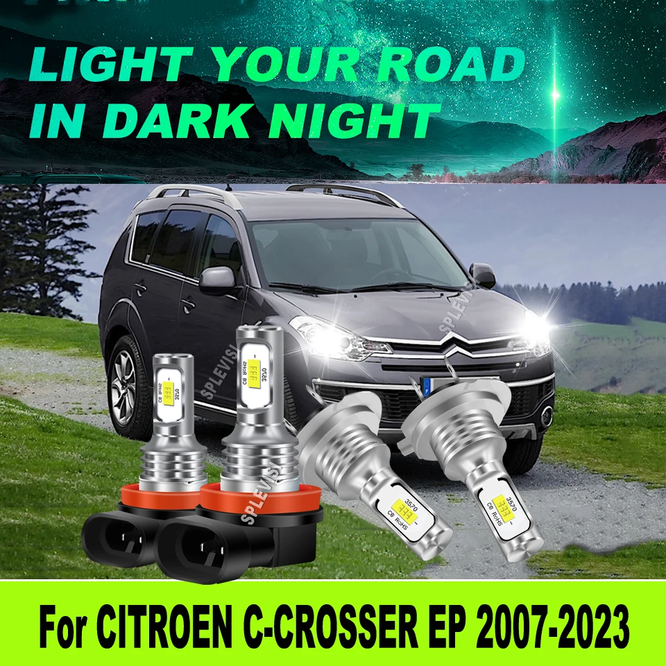 

H7 H11 LED White 6000K High Low Beam Headlamp Bulb Lights Kit For CITROEN C-CROSSER EP 2007 2008 2009 2010 2011 2012 2013-2023