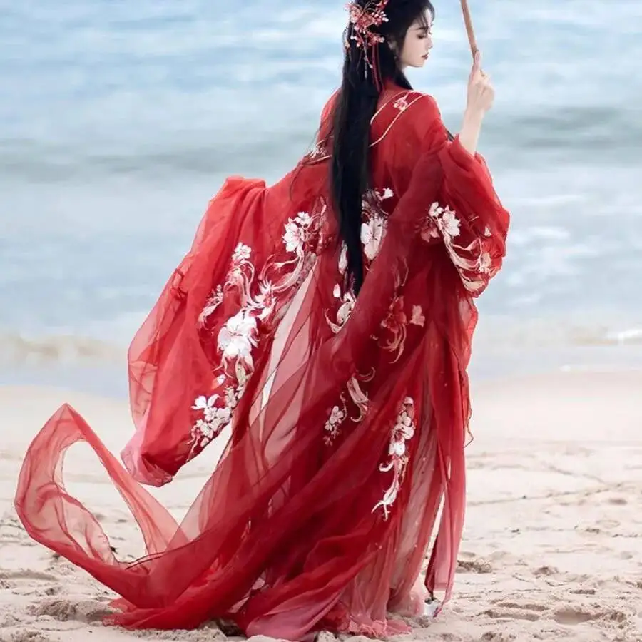 Chinese Hanfu Dress Tang Dynasty Adult red Hanfu Women's New Party dress Ancient Skirtembroidered Costume Hanfu Full Set