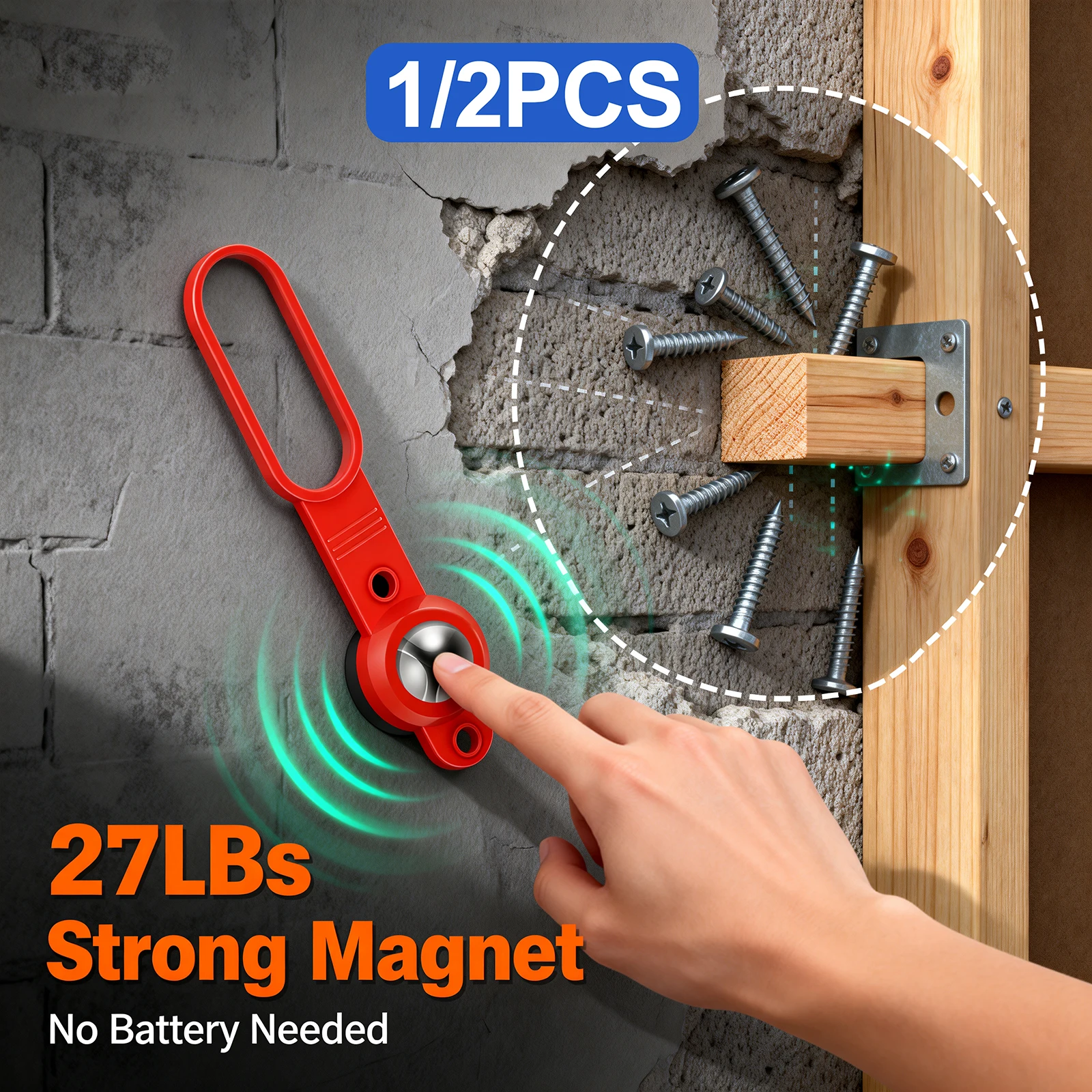Magnetic Stud Finder 27 Pounds of Pull Power Stud Ball Magnetic Stud Finder Tool No Batteries for Drywall Ceramic Tiling Wood
