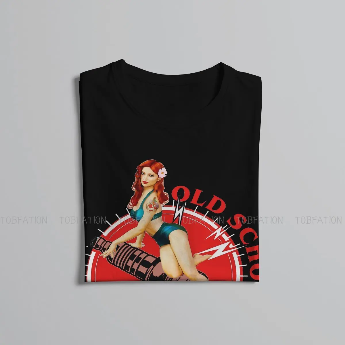 Old School Pin Up Girl Tshirt Big Size Graphic T Shirt Casual Hot Sale 100% Cotton Crewneck Men\'s Tees