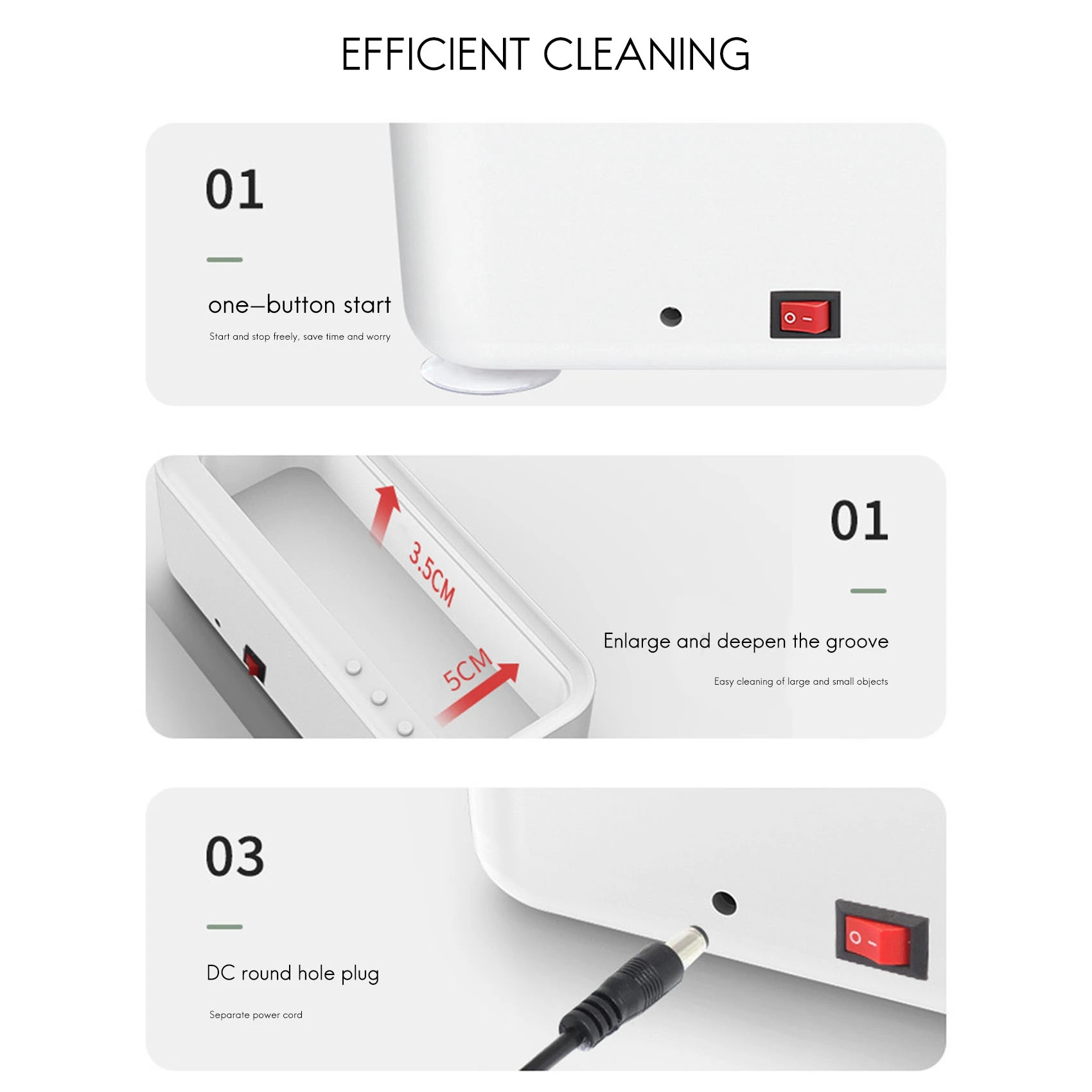 Ultrasonic Cleaning Machine 45000Hz High Frequency Vibration Wash Cleaner Washing Jewelry Glasses Watch Washing Ring